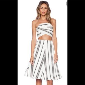 NWT Cameo cream & black striped crop top & skirt